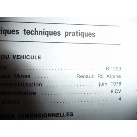 R5 Alpine Revue Technique Renault