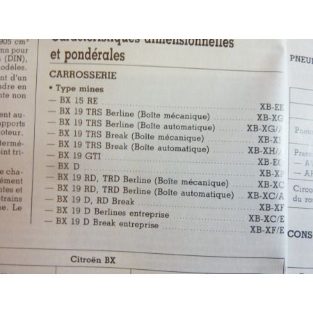 BX 15-19 86-93 Revue Technique Citroen