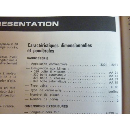 Serie 3 320I 323I E30 Revue Technique Bmw