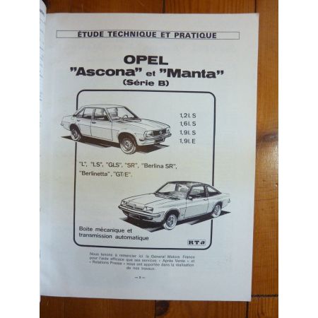 MANTA ASCONA B Revue Technique Opel
