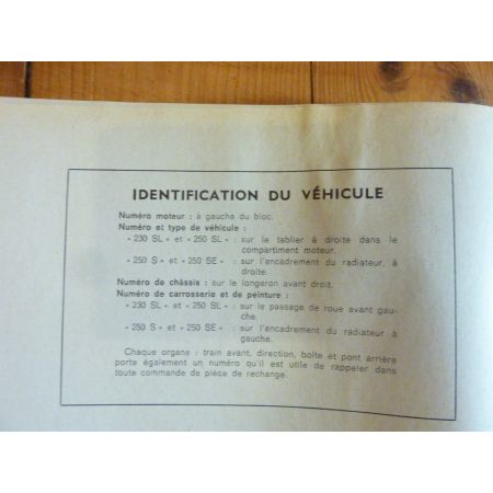 230SL 250SL Revue Technique Mercedes