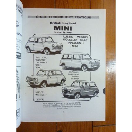 MINI Revue Technique Austin Mini Mg British Leyland
