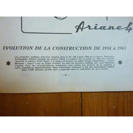 ARIANE 4 58-63 Revue Technique Simca Talbot Triumph