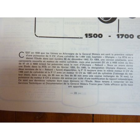 REKORD Revue Technique Opel