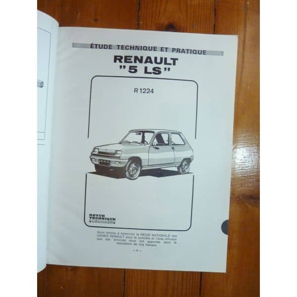 Revue Technique Automobile Renault 5 R5 TL GTL 1100cc - Occasion Très Bon état