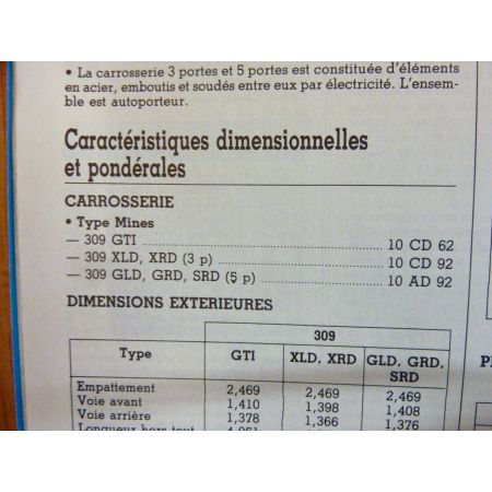 309 Revue Technique Peugeot