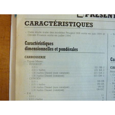Evasion 806 Revue Technique Citroen Peugeot