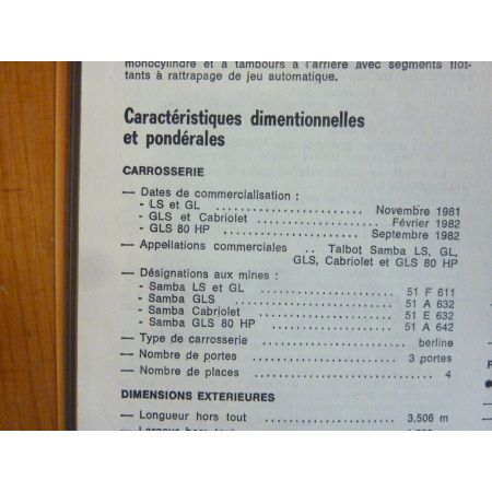 Samba Revue Technique Simca Talbot
