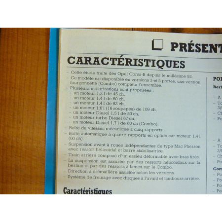 Corsa B 93-98 Revue Technique opel