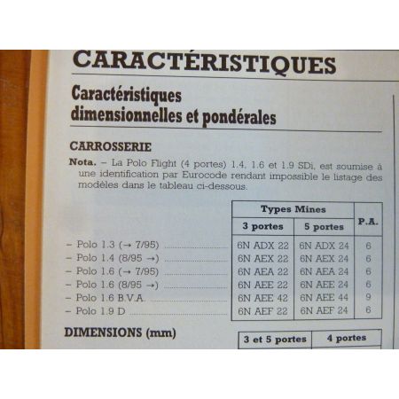 Polo 95 Revue Technique VW Volkswagen