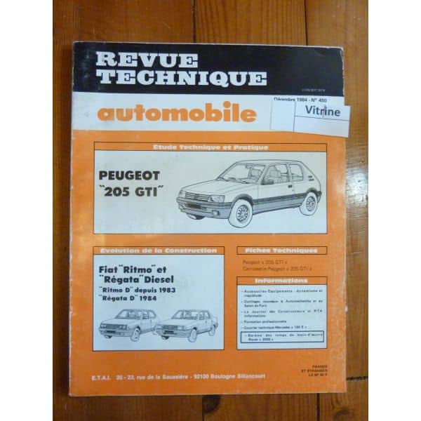 205 GTI Revue Technique Peugeot