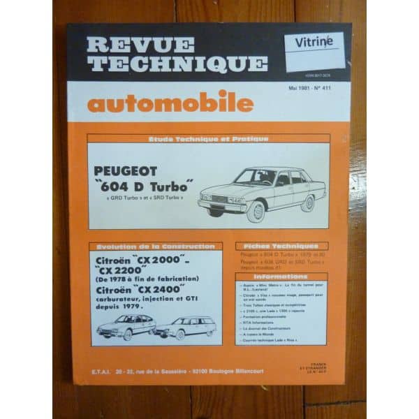 604 Die Turbo Revue Technique Peugeot