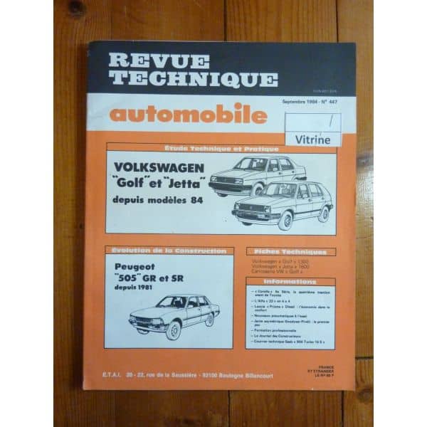 Golf Jetta 84- Revue Technique Volkswagen