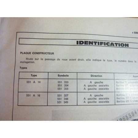 505 TI STI Revue Technique Peugeot