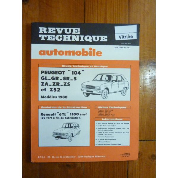 104 mod 80 Revue Technique Peugeot