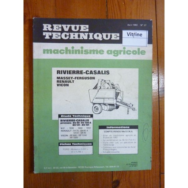Série RC- 54.xx-Série RP Revue Technique Agricole Massey Ferguson