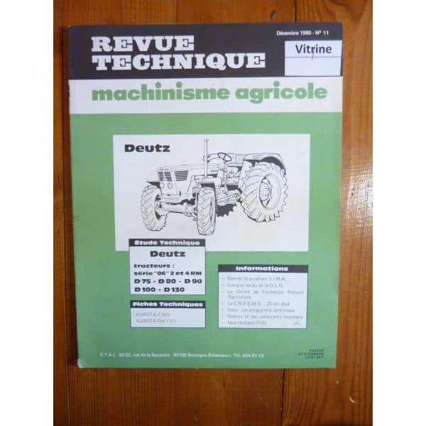 D75 D80 D90 D100 D10 Revue Technique Agricole Deutz