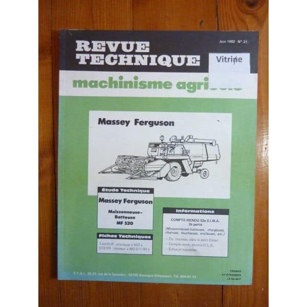 MF520 Revue Technique Agricole Massey Ferguson