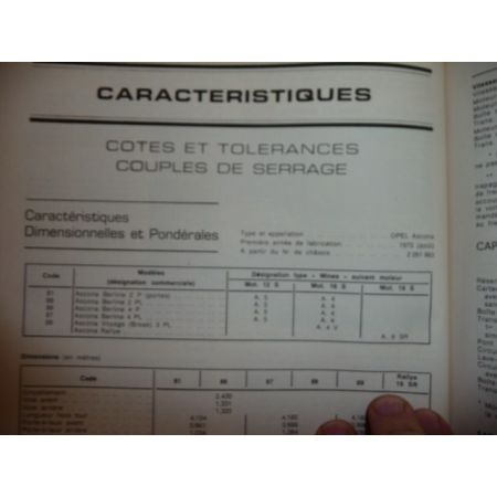 ASCONA S Revue Technique Opel