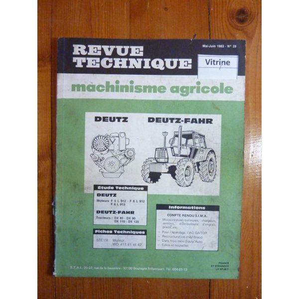 DEUTZ Microfiche Catalogue des Pièces Deutz Fahr Tracteurs Série Dx 3 Sc De 06/1995 