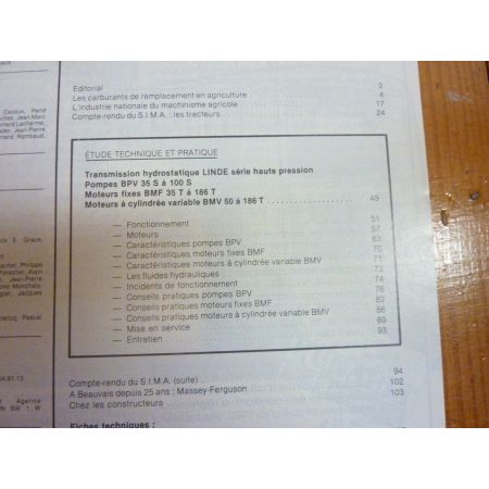 BPV 35S à 100S  Revue Technique TP Linde