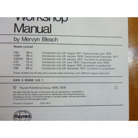 V50,V75,V90 Revue Technique Haynes Yamaha