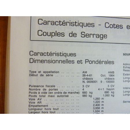 AMI 6 Revue Technique Citroen