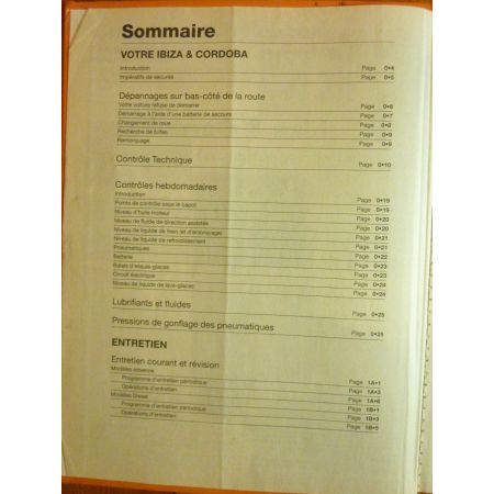 IBIZA CORDOBA Revue Technique Haynes Seat