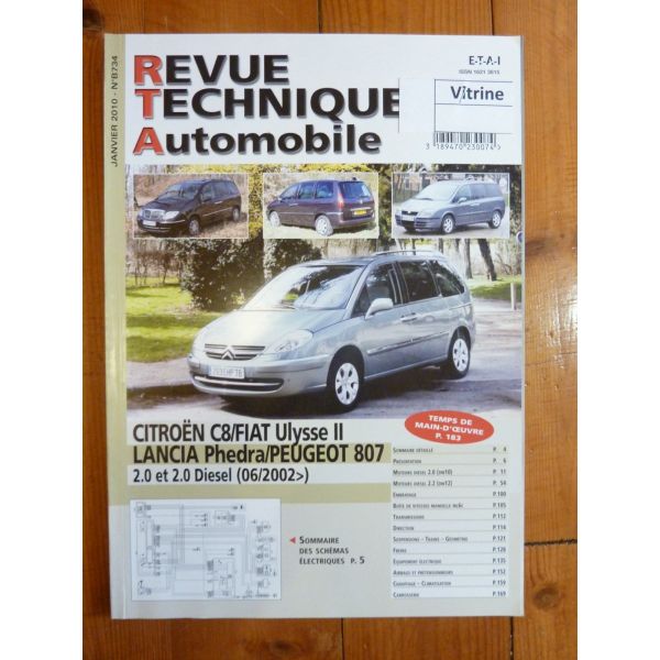 C8 Ulysse 2 Phedra 807 02- Revue Technique Citroen Fiat Lancia Peugeot