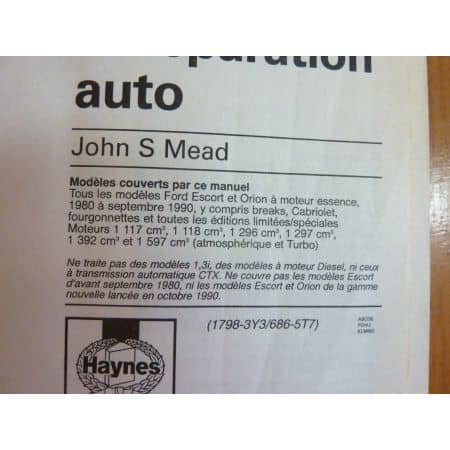 Escort Orion Ess Revue Technique Haynes Ford