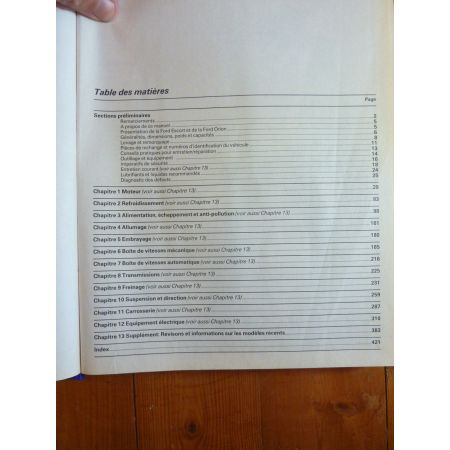 Escort Orion Ess Revue Technique Haynes Ford