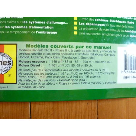 Clio II Ph 2 01- Revue Technique Haynes Renault