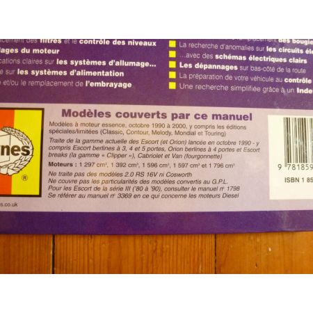 Escort Orion Ess Revue Technique Haynes Ford