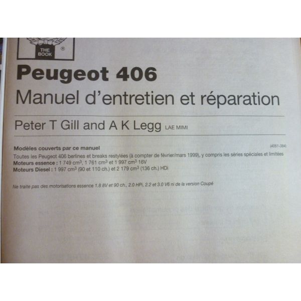 406 Revue Technique Haynes Peugeot
