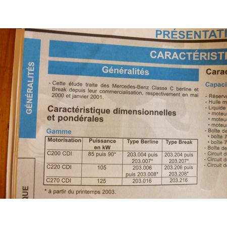 Classe C 00-- Revue Technique Mercedes