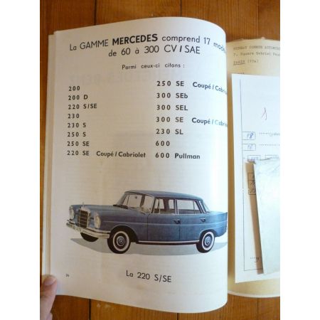 220 230 250 S/SE Revue Technique Mercedes