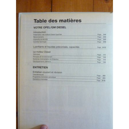 Moteur Diesel Revue Technique Haynes Opel FR