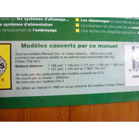 Clio I Ess. 90-98 Revue Technique Haynes Renault FR