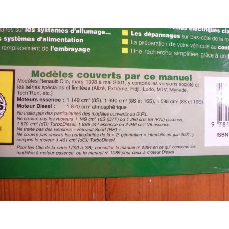 Clio II Ess. 98-01 Revue Technique Haynes Renault FR