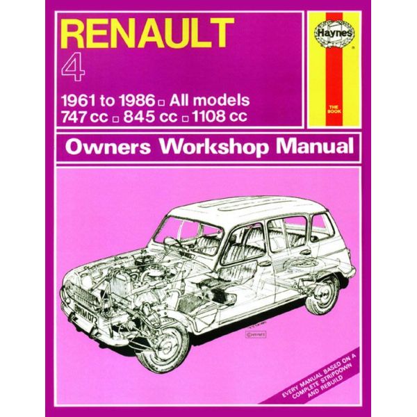 R4 classic 61-86 Revue technique Haynes RENAULT Anglais