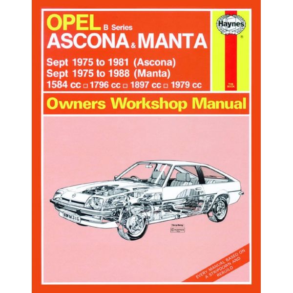 Ascona Manta B Series 75-88 Revue technique Haynes OPEL Anglais