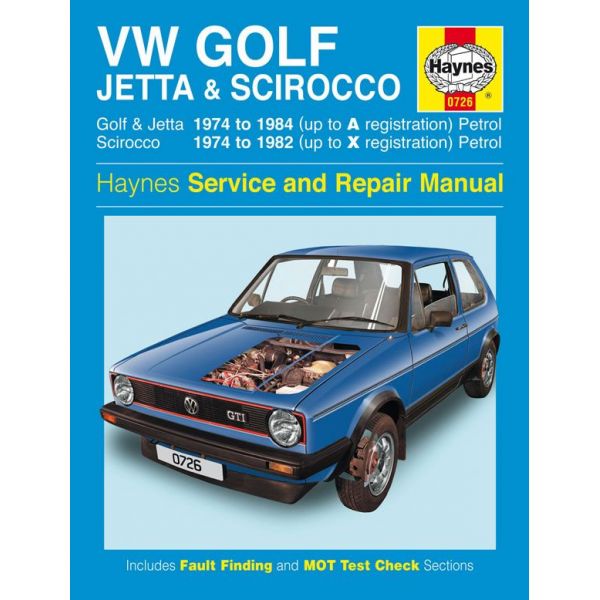 Golf Jetta Scirocco Mk 1 74-84  Revue technique Haynes VW Anglais