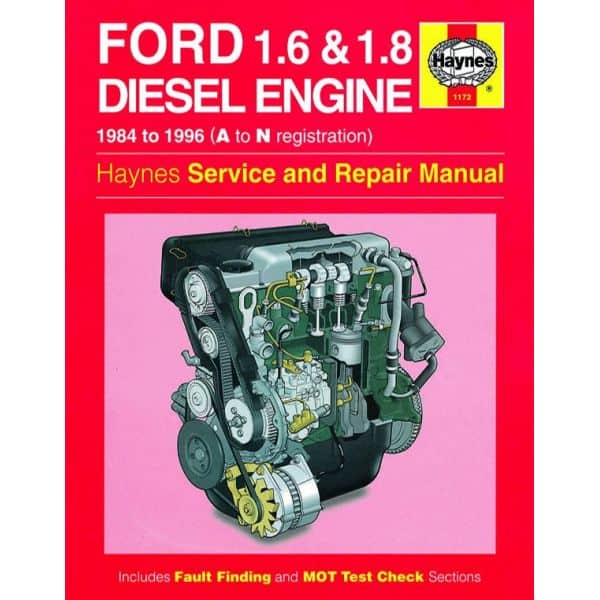1.6 1.8 litre Diesel Engine  A to N 84-96 Revue technique Haynes FORD Anglais