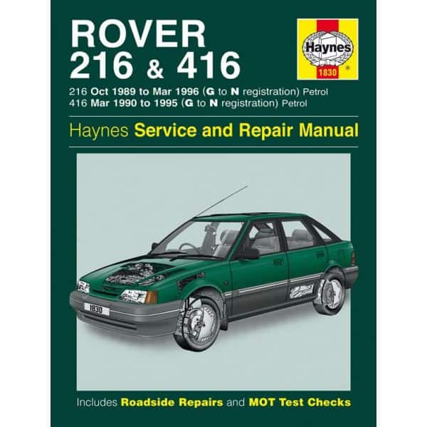 216 416 Petrol  G to N 89-96 Revue technique Haynes ROVER Anglais