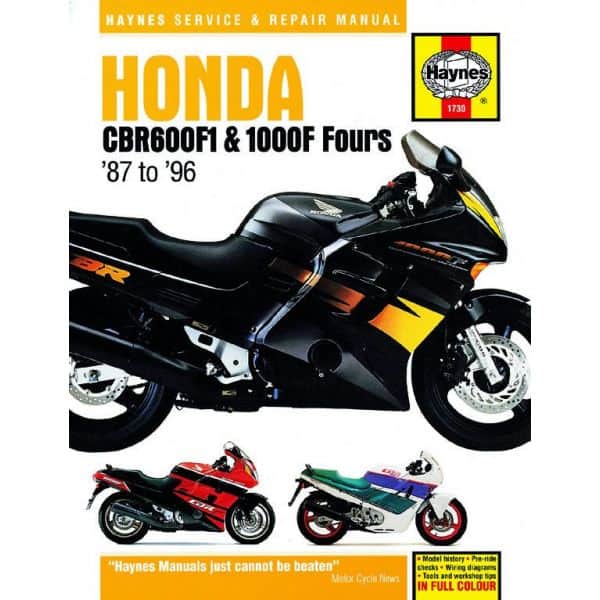 CBR 600 F1 and 1000F Fours 87-96 Revue technique HONDA Haynes Anglais