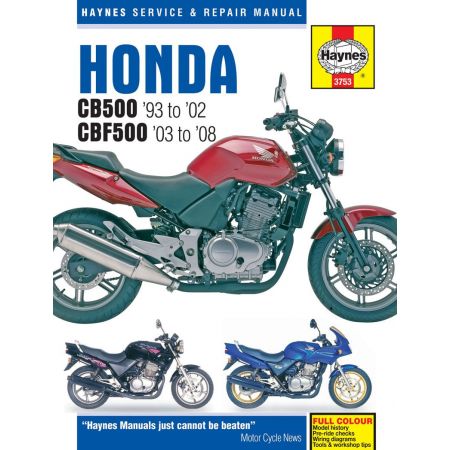 CB500 93-02 CBF500 03- 08 Revue technique Haynes HONDA Anglais