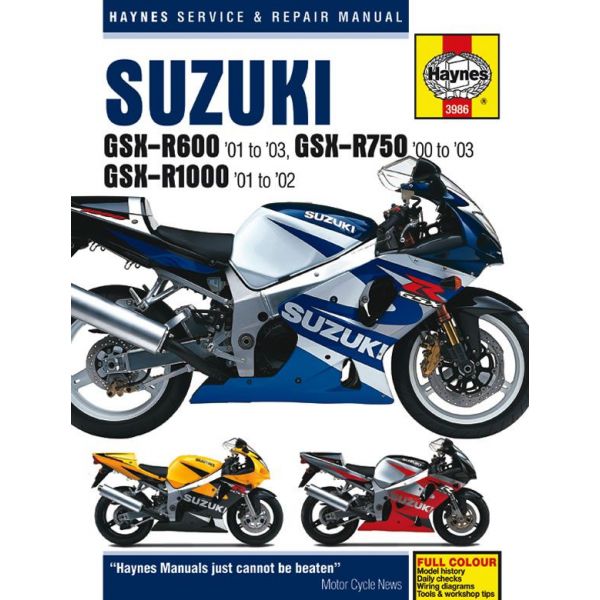 SUZUKI GSX-R 600 2001 - 2003 SUZUKI GSX-R 750 2000 - 2003 SUZUKI GSX-R 1000 2001 - 2002