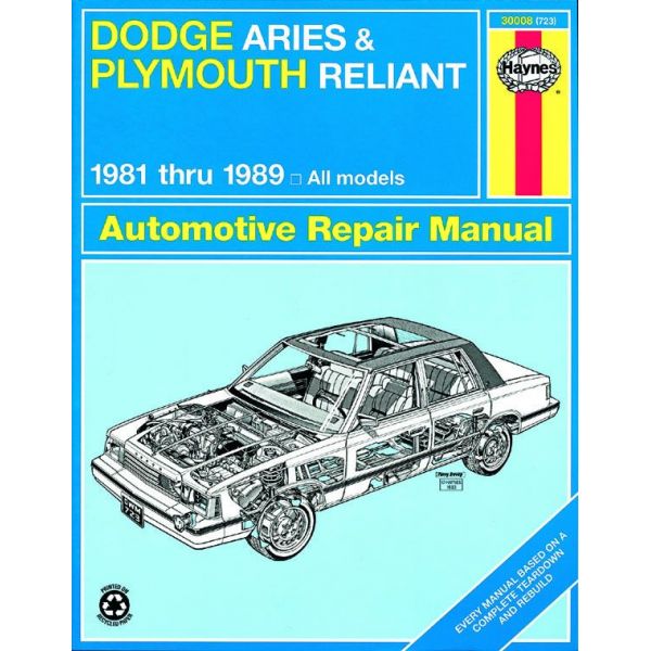 Aries  Reliant 81-89 Revue technique Haynes DODGE PLYMOUTH Anglais