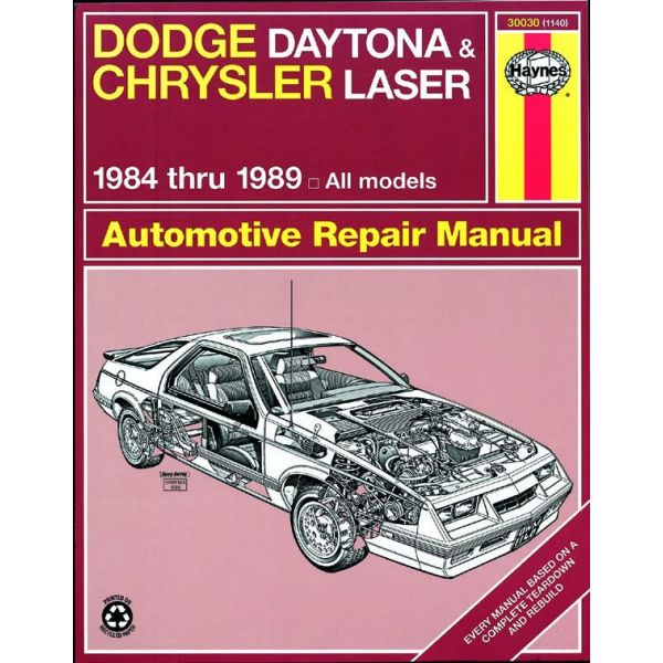 Daytona Laser 84-89 Revue technique Haynes DODGE CHRYSLER Anglais