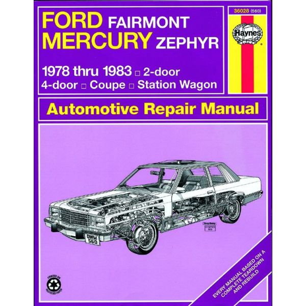 Fairmont Zephyr 78-83 Revue technique Haynes FORD MERCURY Anglais